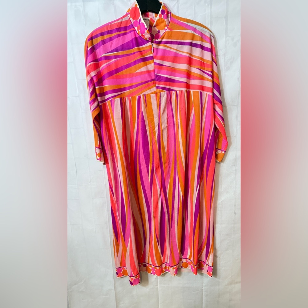 Emilio Pucci Pink and Orange Long Sleeve Dress - Picture 3 of 14